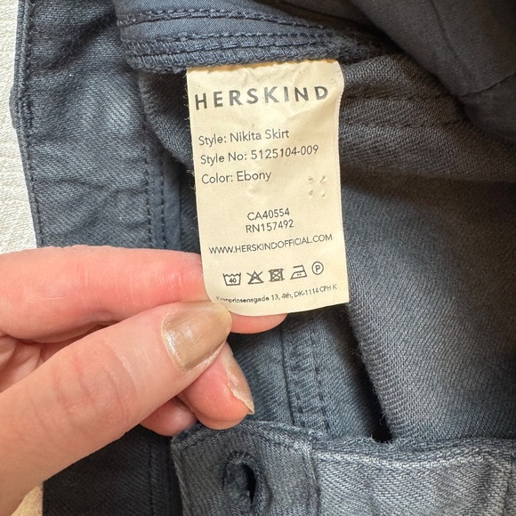 NWT Herskind Nikita Skirt Denim Long Straight Back Slit Size XS (2-4) Ebony Blue - Picture 6 of 11